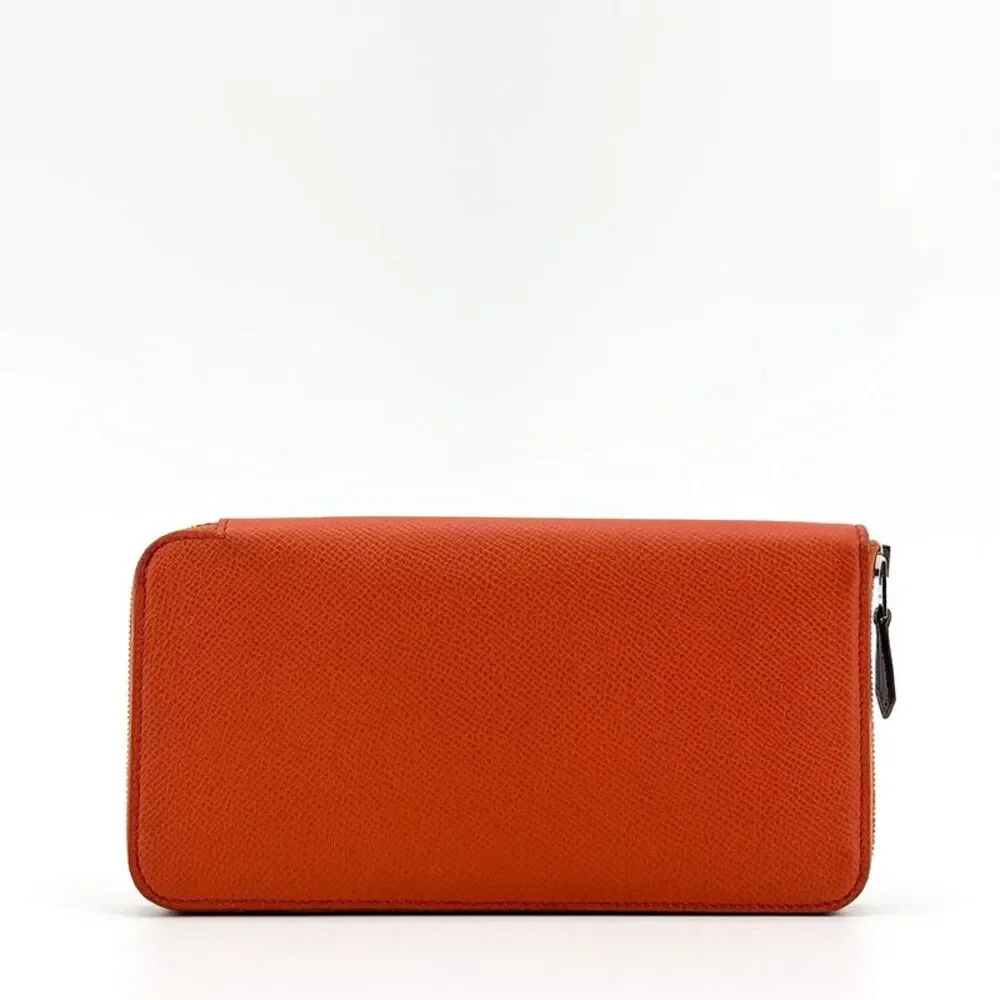 Hermès Ajab Silk-in Long Wallet Epsom Orange